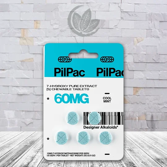 PilPac 7-Hydroxy Pure Extract Tablets 60mg 5ct - Cool Mint