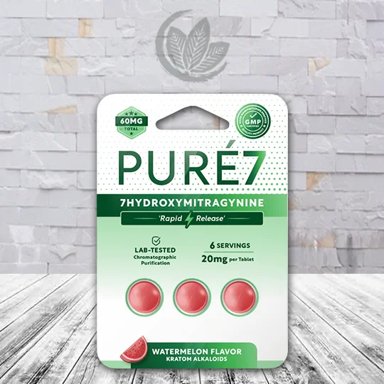 Pure7 7-OH Rapid Release Extra Strength Chewable Tablets 20mg - Watermelon 3ct Single Blister Pack