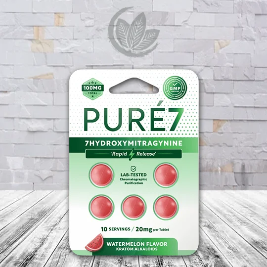 Pure7 7-OH Rapid Release Extra Strength Chewable Tablets 20mg - Watermelon 5ct Single Blister Pack