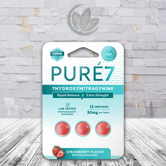 Pure7 7-OH Rapid Release Extra Strength Chewable Tablets 30mg - Strawberry 3ct Single Blister Pack