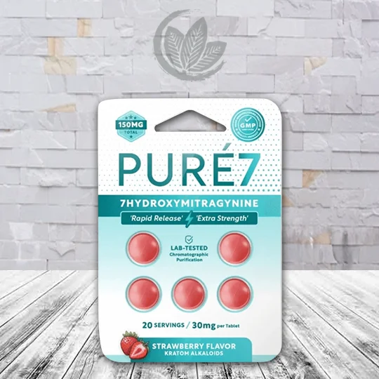 Pure7 7-OH Rapid Release Extra Strength Chewable Tablets 30mg - Strawberry 5ct Single Blister Pack