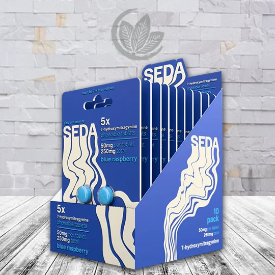 SEDA 7-hydroxymitragynine Chewable Tablet 50mg - Blue Raspberry -- BULK CASE DEAL 10 x 5ct = 50 TABLETS