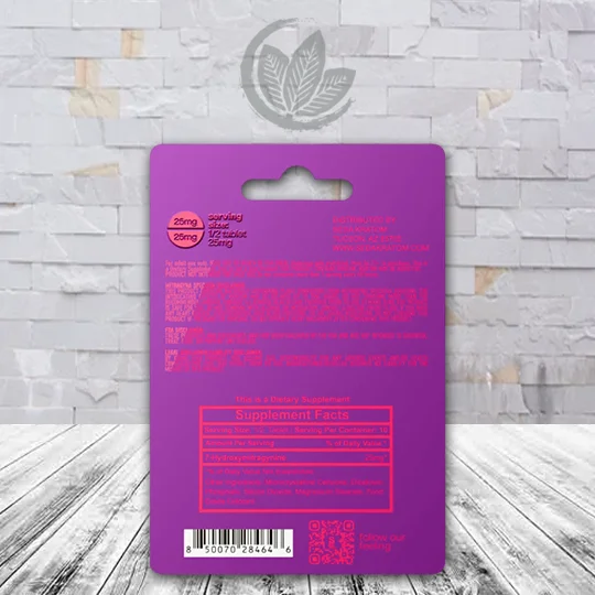 SEDA 7-hydroxymitragynine Chewable Tablet 50mg - Cherry Blast -- 5ct Single Blister Pack - Supplement facts