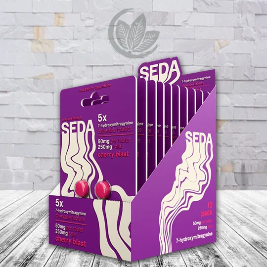 SEDA 7-hydroxymitragynine Chewable Tablet 50mg - Cherry Blast -- BULK CASE DEAL 10 x 5ct = 50 TABLETS