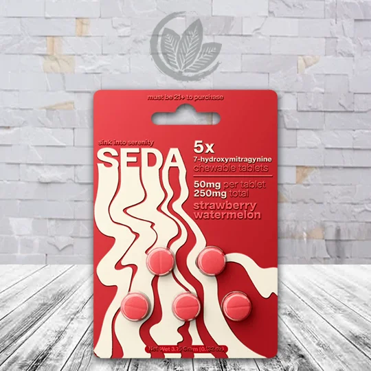 SEDA 7-hydroxymitragynine Chewable Tablet 50mg - Strawberry Watermelon -- 5ct Single Blister Pack