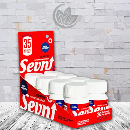 Sevn 7-Hydroxy 35mg BULK CASE DEAL Red Rush Fruit Bunch 8 Jar Display