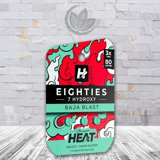 Straight Heat Eighties 7-Hydroxy 80mg 3ct - Baja Blast -- Single Blister Pack