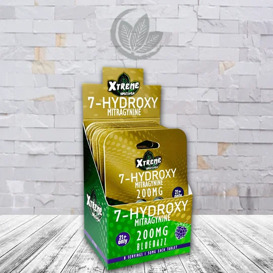 Xtreme Speciosa 7-Hydroxy 200mg Bulk Display Deal - Blue Razz -- Bulk Display = 10 Blister Packs = 40 Tablets