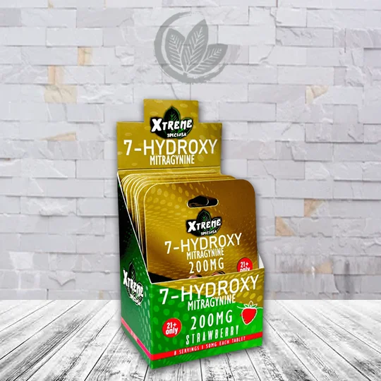 Xtreme Speciosa 7-Hydroxy 200mg Bulk Display Deal - Strawberry -- Bulk Display = 10 Blister Packs = 40 Tablets