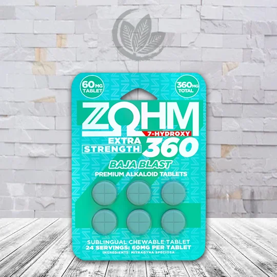 Zohm 7-Hydroxy Extra Strength 360mg Baja Blast 6ct Single Blister Pack