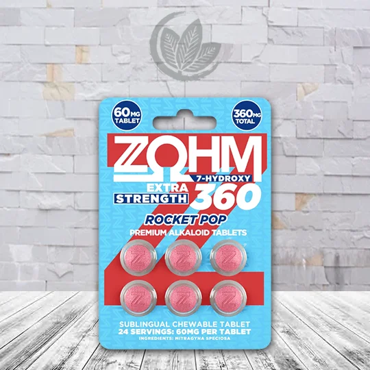 Zohm 7-Hydroxy Extra Strength Tablets 360mg - Rocket Pop 6ct Single Blister Pack