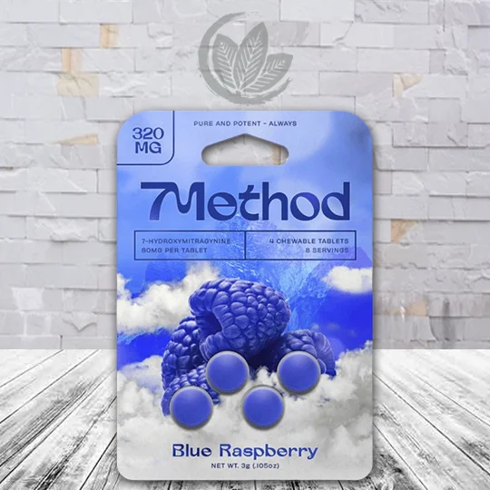 7Method 7-Hydroxymitragynine Tablets 320mg - Blue Raspberry -- 4ct Blister Pack
