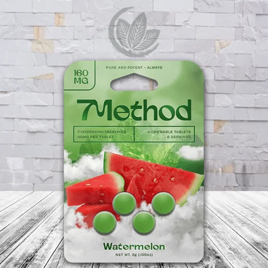 7Method 7-Hydroxymitragynine Tablets 160mg - Watermelon -- 4ct Blister Pack