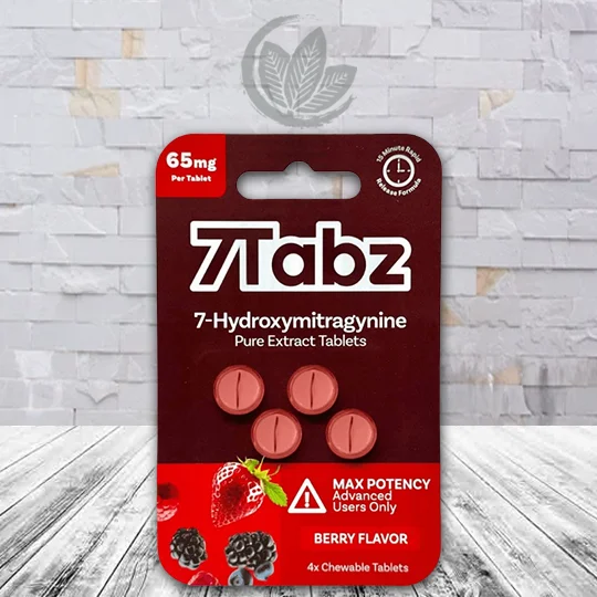 7Tabz 7-Hydroxymitragynine Max Potency Kratom Tablets 65mg -Berry 4ct Single Blister Pack