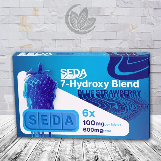 Seda 7-hydroxymitragynine Chewable Tablet 100mg Blue Strawberry 6ct Blister Pack