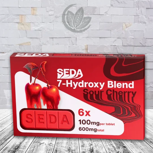 Seda 7-hydroxymitragynine Chewable Tablet 100mg Sour Cherry 6ct Blister Pack