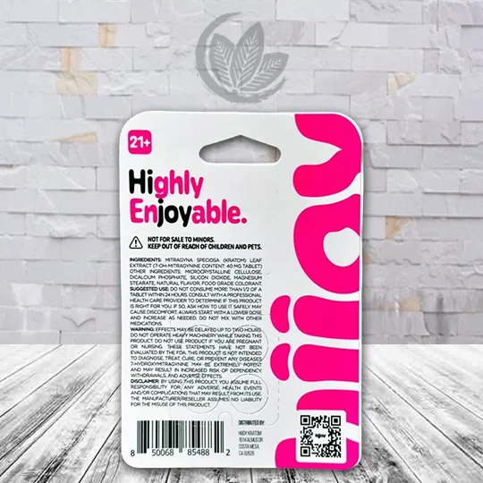 Hijoy 7- Hydroxy Extra Strength 40mg Tablets Strawberry -- 4ct Blister Pack Supplement Facts