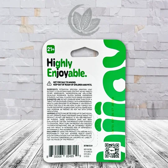 Hijoy 7- Hydroxy Extra Strength 40mg Tablets Watermelon -- 4ct Blister Pack Supplement Facts