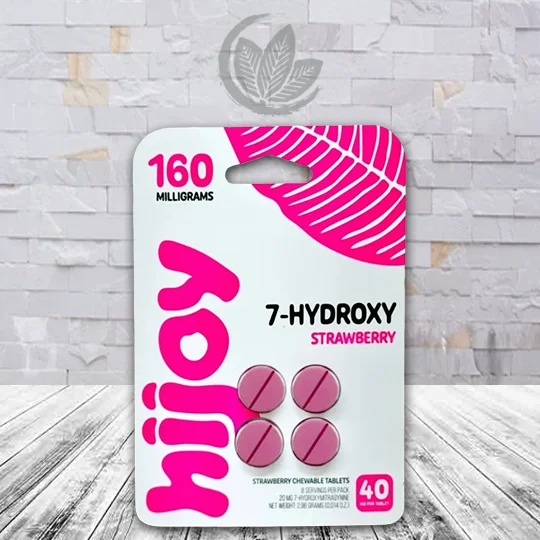 Hijoy_7_Hydroxy_Extra_Strength_40mg_Tablets_Strawberry_4ct_Blister_Pack_Great_Kratom_Shop
