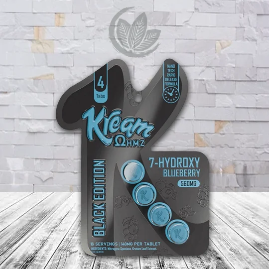 Kream 7-Hydroxy Black Edition 140mg - Blueberry -- 4ct Single Blister Pack