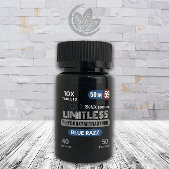 Limitless Black Edition 7-Oh Tabs 50mg 10ct - Blue Razz -- SIngle 10ct Jar