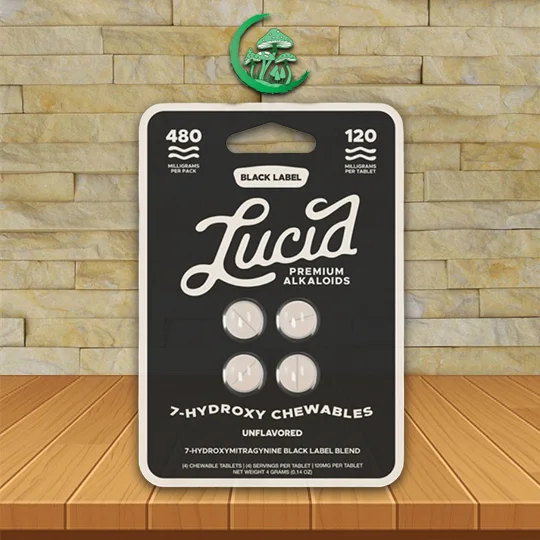 Lucid_Black_Label_Hydroxy_Chewable_Tablets_480mg_Unflavored_4ct_Single_Blister_Pack_Great_Kratom_Shop Lucid Black Label Hydroxy Chewable Tablets 480mg - Unflavored - 4ct Single Blister Pack