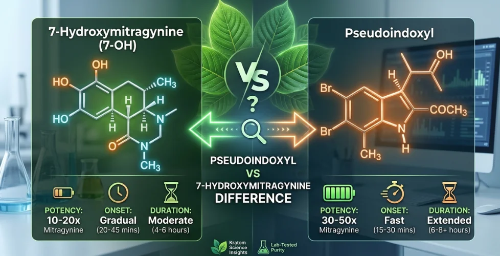 Pseudoindoxyl vs 7-Hydroxymitragynine Difference