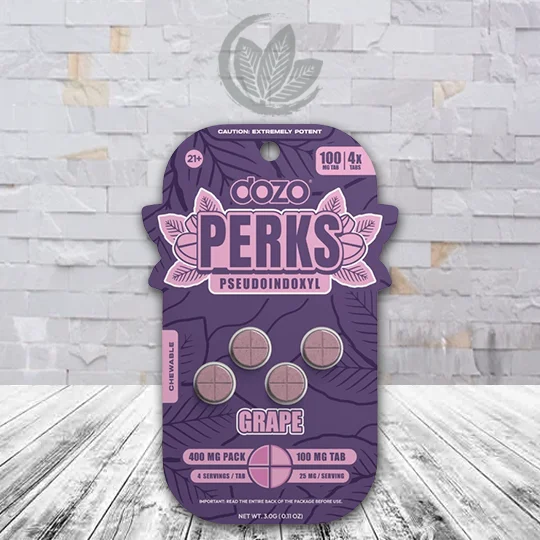Dozo Perks Psuedo Tablets 100mg 4ct - Grape 4ct Single Blister Pack