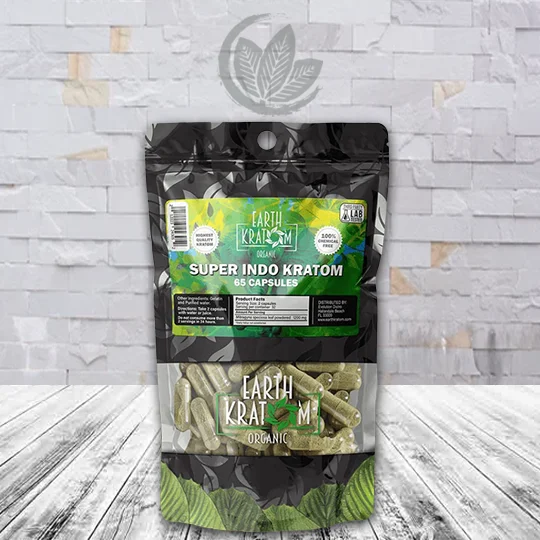 Earth Kratom Super Indo Capsules - 65ct