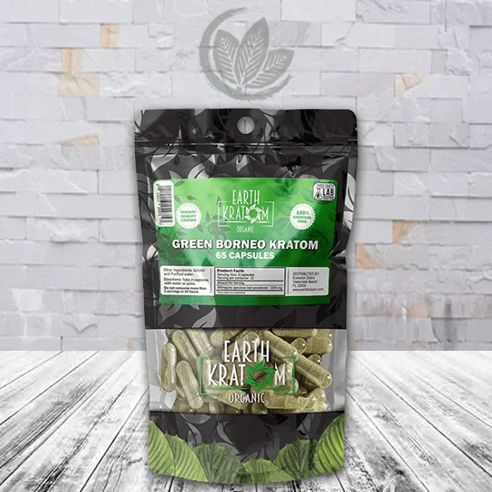 Earth Kratom Green Borneo Capsules - 65ct