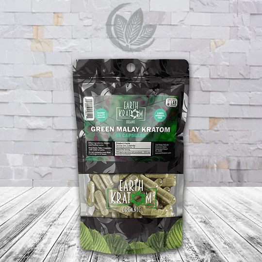 Earth Kratom Green Malay Capsules - 65ct