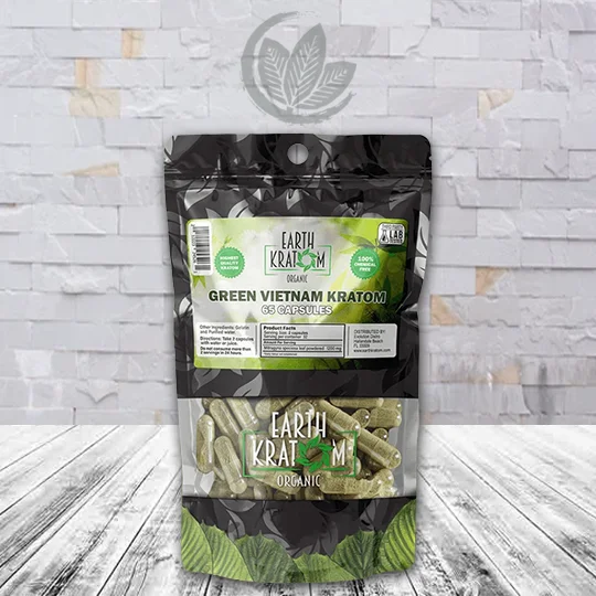 Earth Kratom Green Vietnam Capsules - 65ct