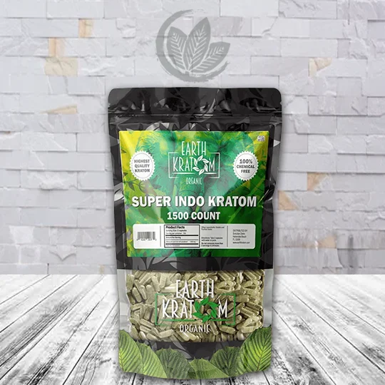 Earth Kratom Super Indo Capsules - 1500ct