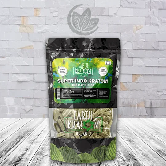 Earth Kratom Super Indo Capsules - 150ct