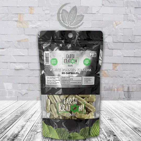 Earth Kratom White Borneo Capsules - 65ct
