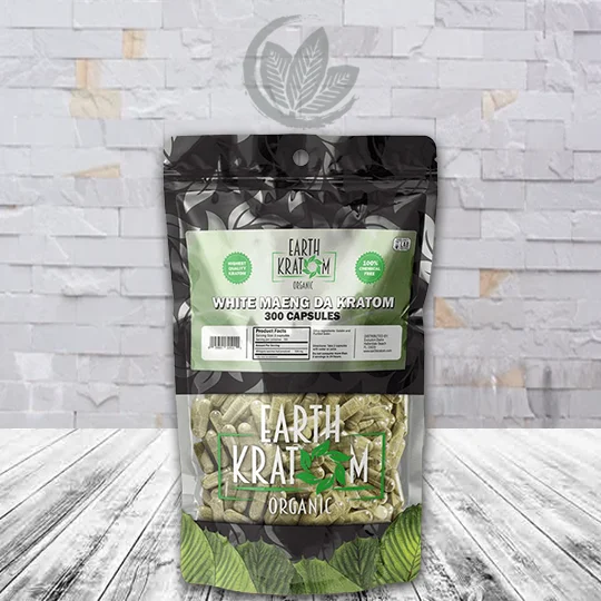 Earth Kratom White Maeng Da Capsules - 300ct