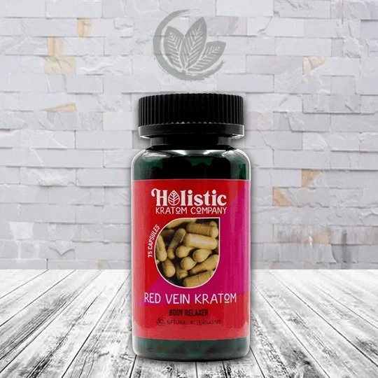 Holistic Kratom Red Vein Capsules - 75ct Capsules