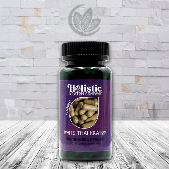 Holistic Kratom White Thai Capsules - 75ct Capsules