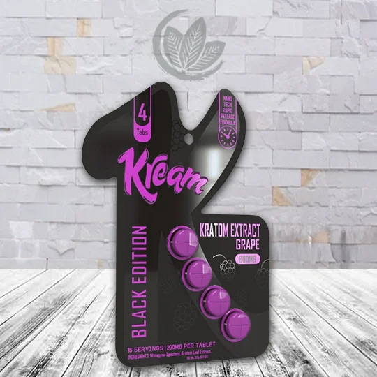 Kream Black Edition Kratom Extract 800mg - Grape - 4ct Single Blister Pack