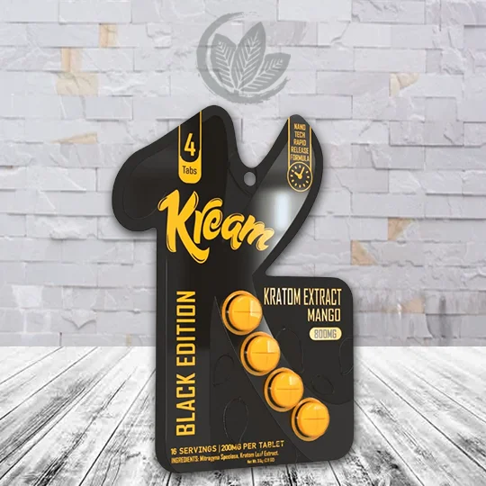 Kream Black Edition Kratom Extract 800mg - Mango - 4ct Single Blister Pack