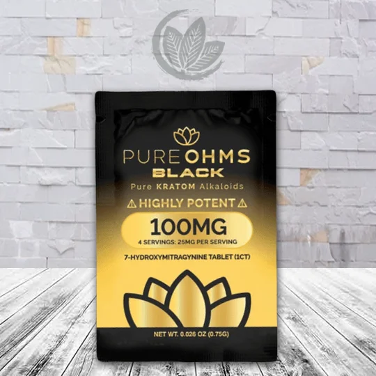 Pure Ohms Black 100mg 7-Hydroxy Tablet - Natural - 1ct Single Pack