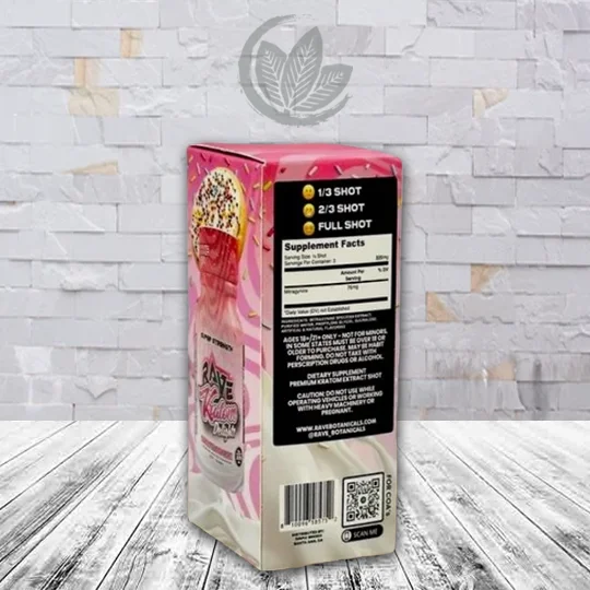 Rave Kratom Delights Super Strength Extract Shots 225mg Sugar Cookie Supplement Facts