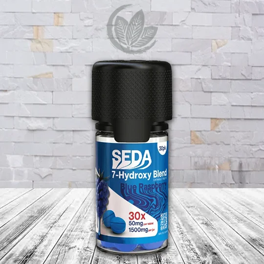 Seda 7-Hydroxy Blend 50mg 30ct - Blue Raspberry 30ct Jar