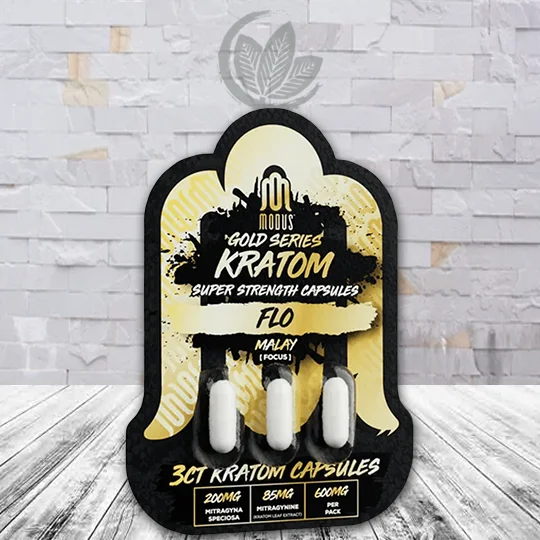 Modus Gold Series Kratom Super Strength Capsules Flo-Malay (3ct)