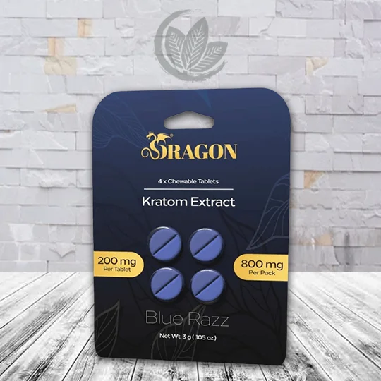 Dragon Kratom Extract 200mg - Blue Razz -- 4ct Single Blister Pack