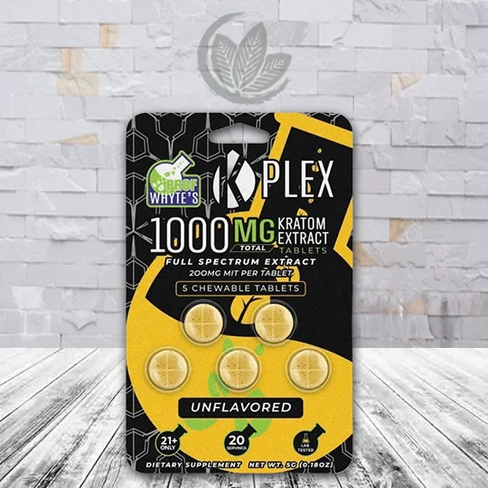 Prof Whyte K-Plex Kratom Extract Full-Spectrum MIT Tablets 200mg - Unflavored -- 5ct Single Blister