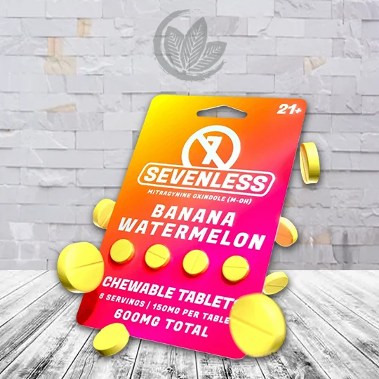Sevenless Mitragynine Oxindole Tablets 600mg - Banana Watermelon -- 4ct Single Blister (1)