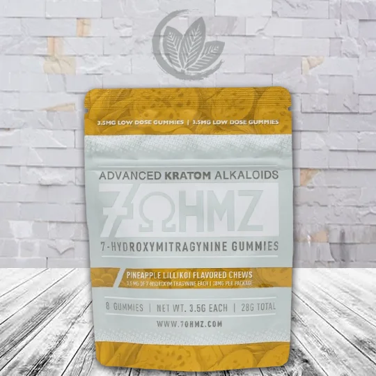 7OHMZ 7-Hydroxy Kratom 3.5g Gummies - Pineapple Lillikoi -- 8ct Single Gummies Pack