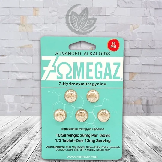 7OMegaz 7-Hydroxy Kratom 26mg - Natural -- 5ct Single Blister Pack