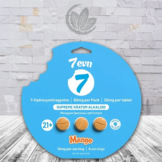 7evn 7Supreme 7-Hydroxy Kratom Tablets 60mg - Mango -- 3ct Single Blister Pack